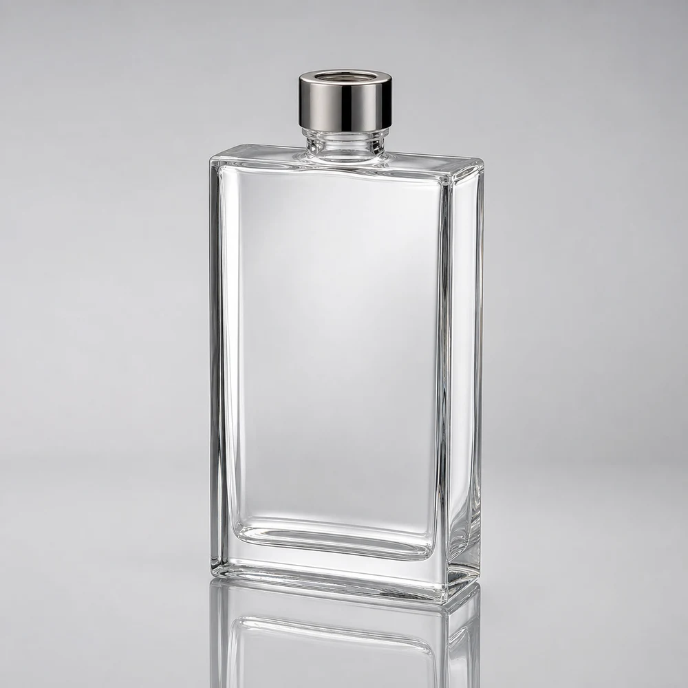 Rectangular Reed Diffuser Bottle with cap and stopper - closure detail
