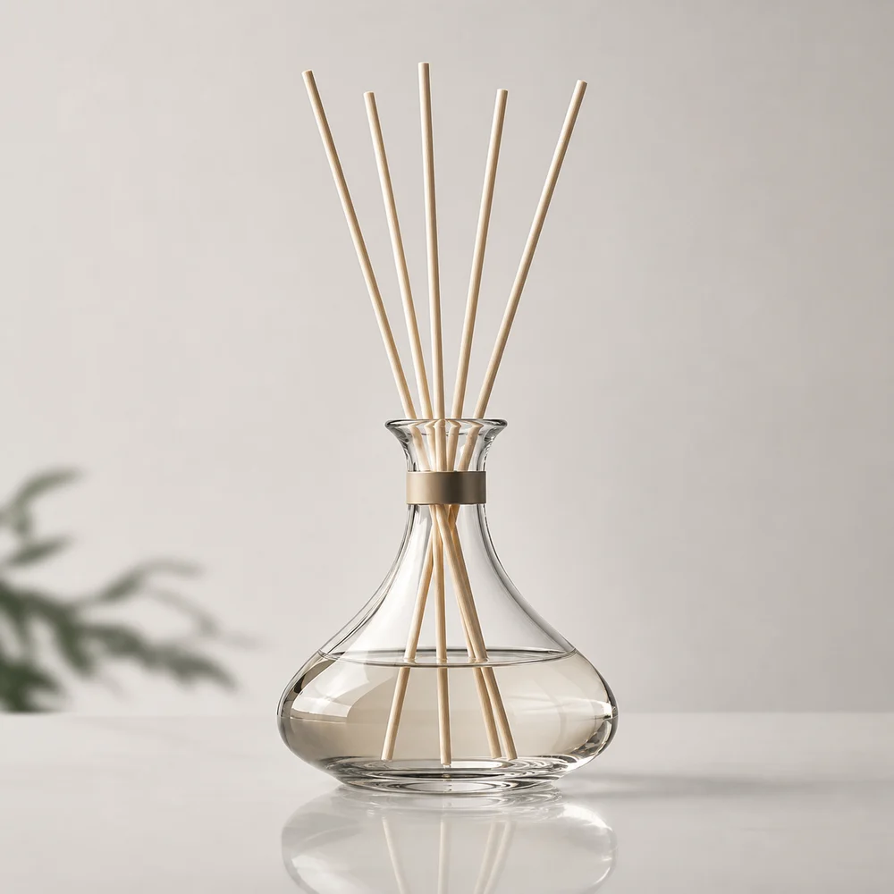 Vase Reed Diffuser Bottle with cap and stopper - front view
