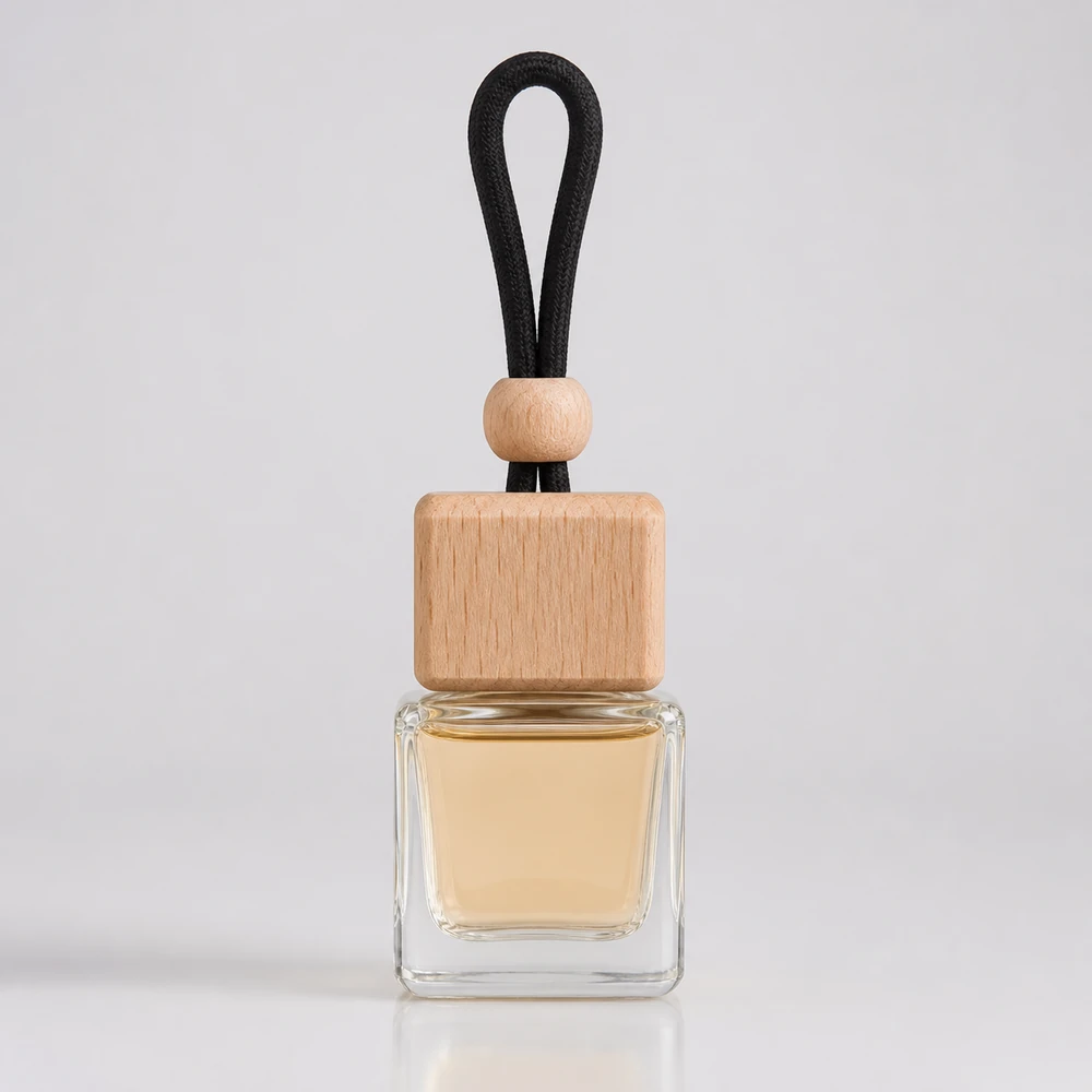 Wooden Cap Car Diffuser Bottle with cap and hanging cord for car diffuser packaging - decoration view