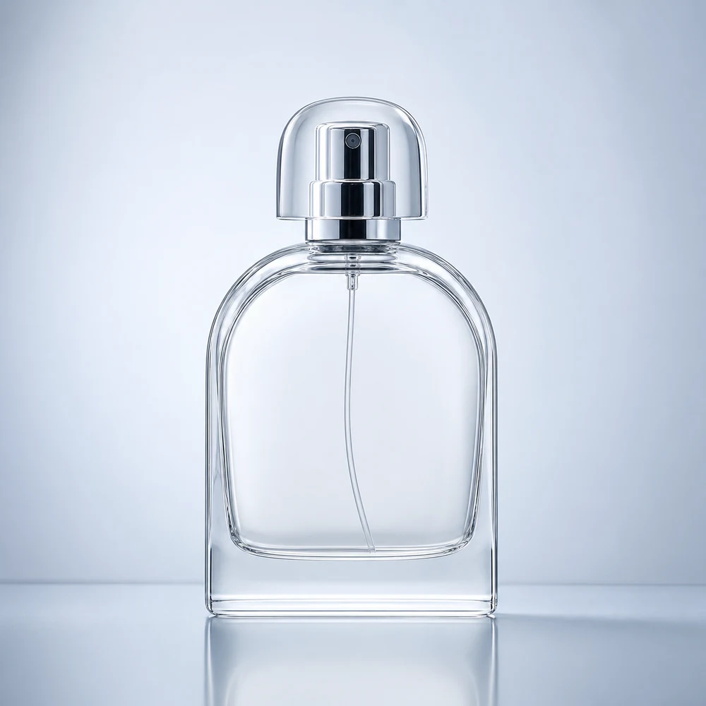 Arch Shape Perfume glass perfume bottle with sprayer and cap - front view