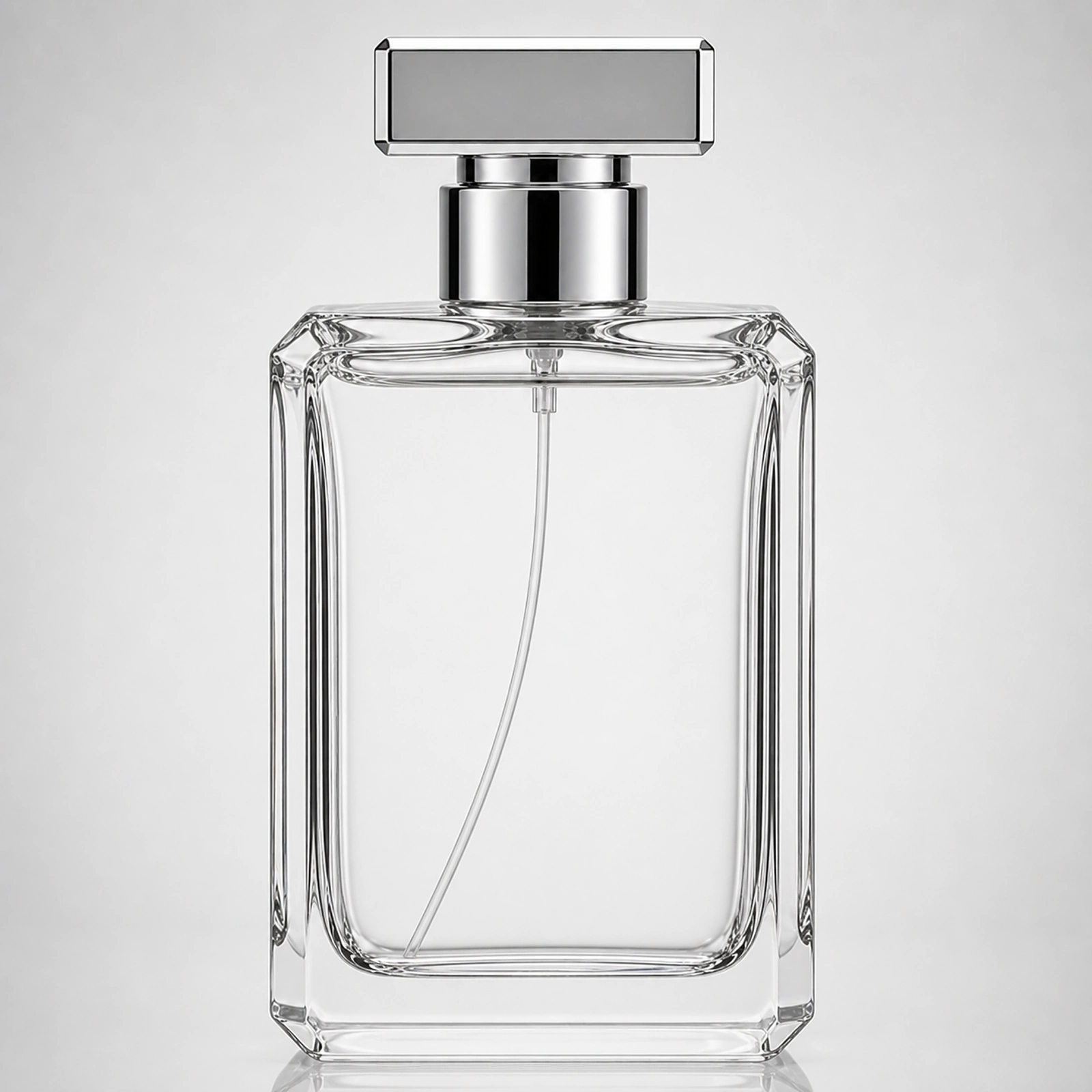 Beveled Edge Perfume glass perfume bottle with sprayer and cap - decoration view