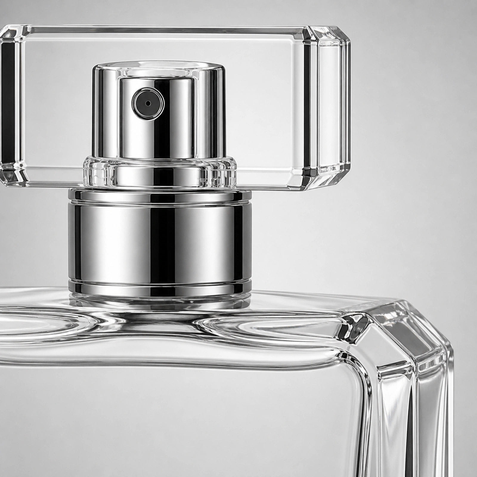 Chamfered Square Perfume glass perfume bottle with sprayer and cap - packing view