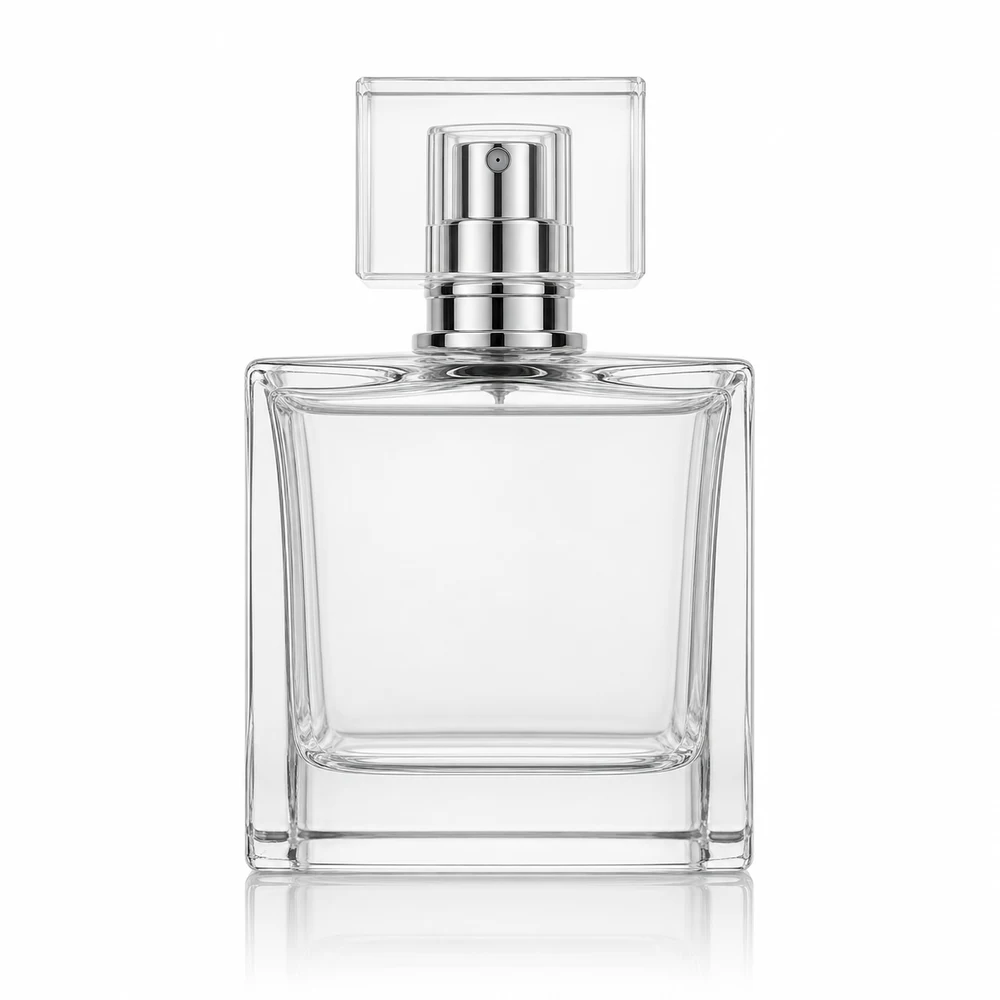 Cube Perfume glass perfume bottle with sprayer and cap - decoration view