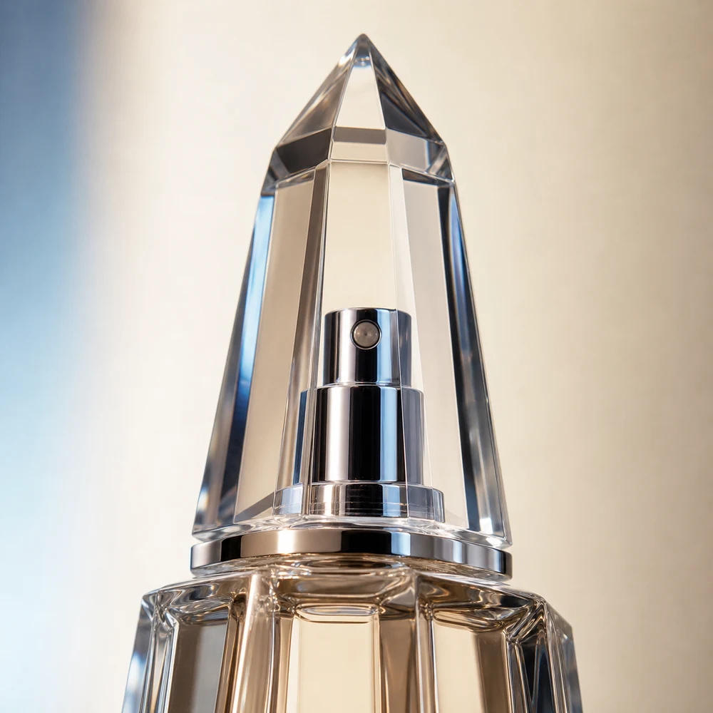 Obelisk Shape Perfume glass perfume bottle with sprayer and cap - packing view