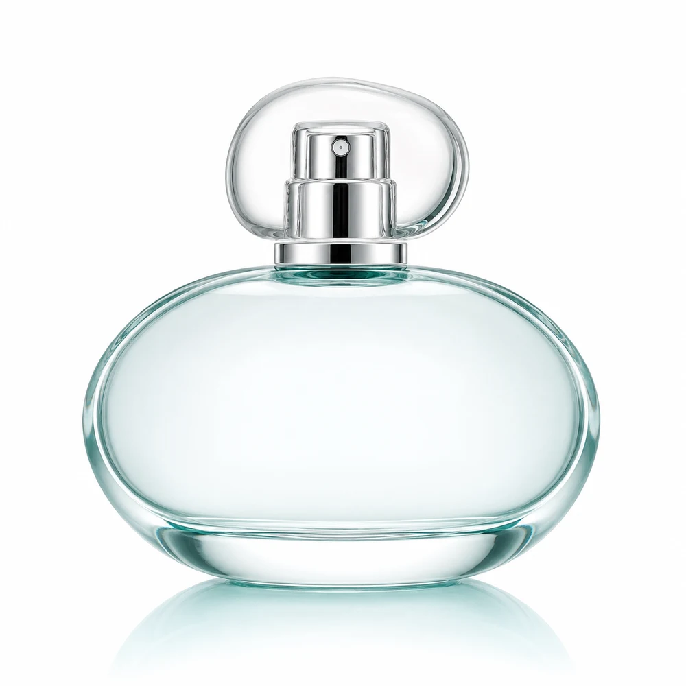 Pebble Shape Perfume glass perfume bottle with sprayer and cap - decoration view