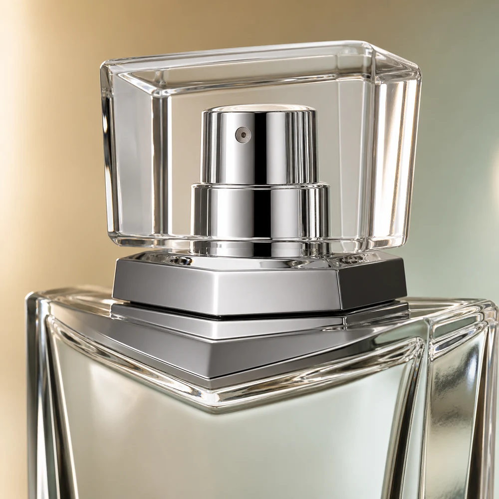 Shield Shape Perfume glass perfume bottle with sprayer and cap - packing view