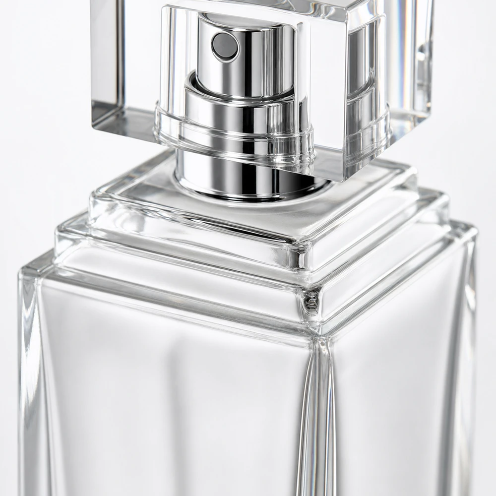 Stepped Shoulder Perfume glass perfume bottle with sprayer and cap - packing view