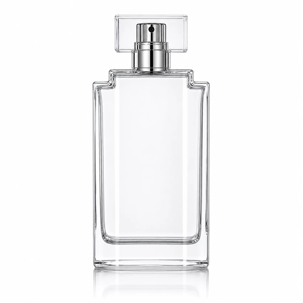 Stepped Shoulder Perfume glass perfume bottle with sprayer and cap - decoration view