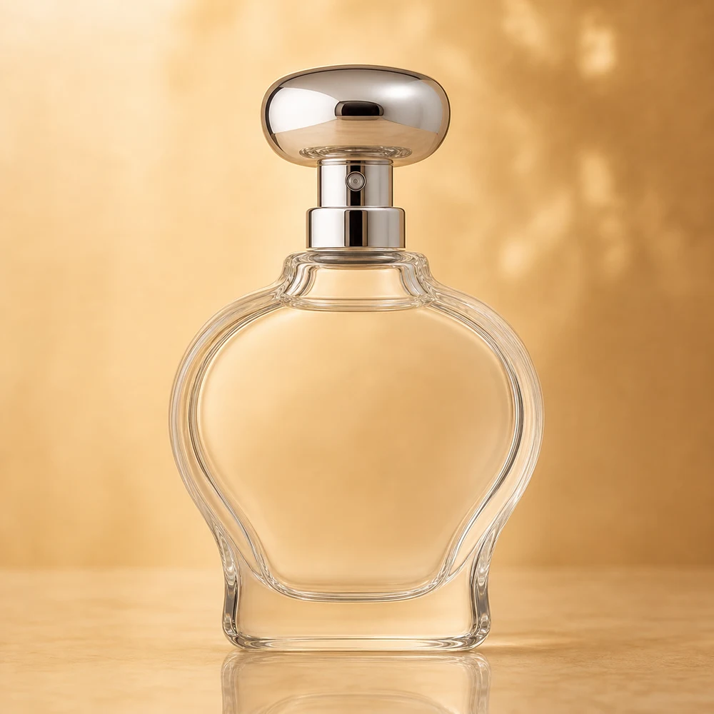 Talisman Shape Perfume glass perfume bottle with sprayer and cap - front view