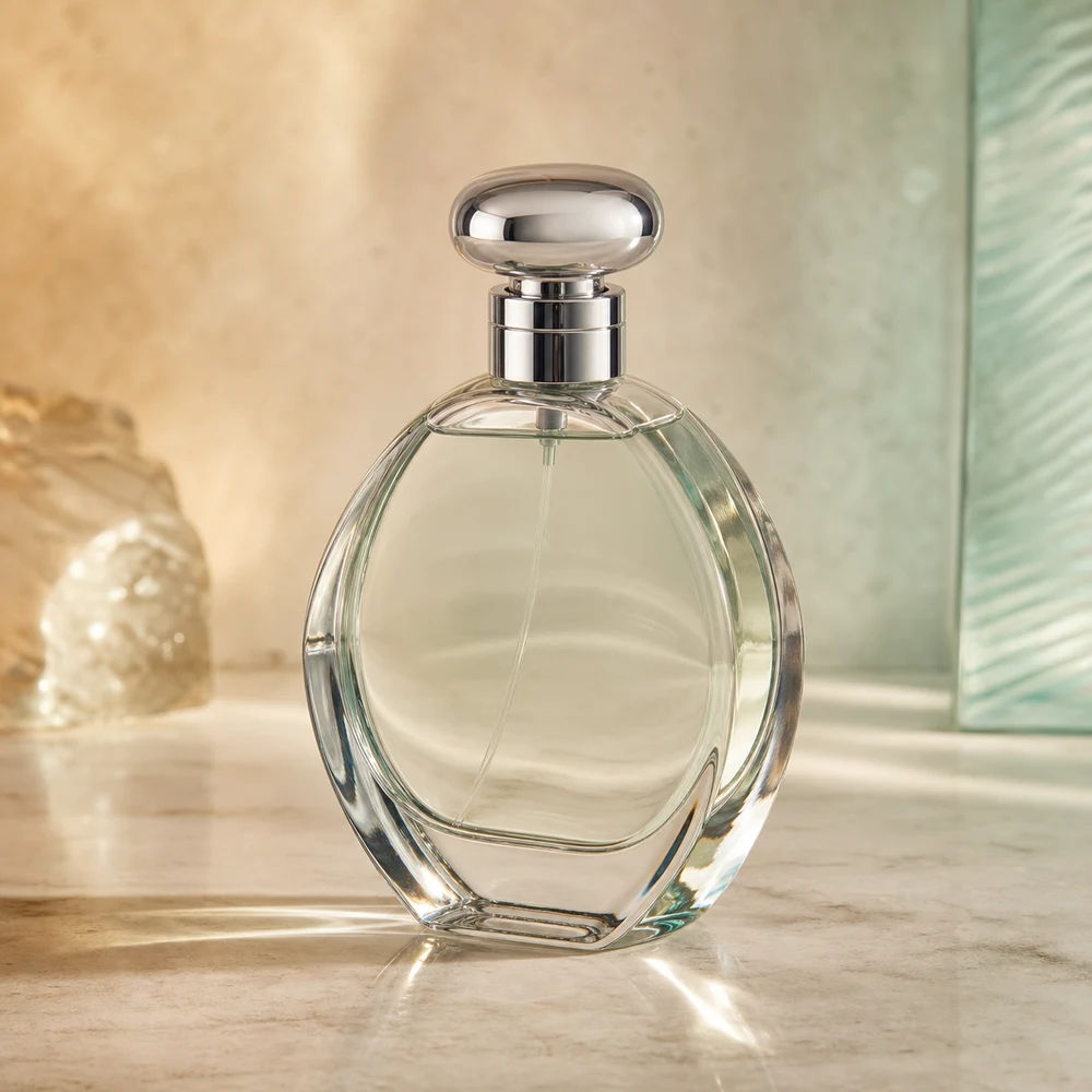 Talisman Shape Perfume glass perfume bottle with sprayer and cap - closure detail