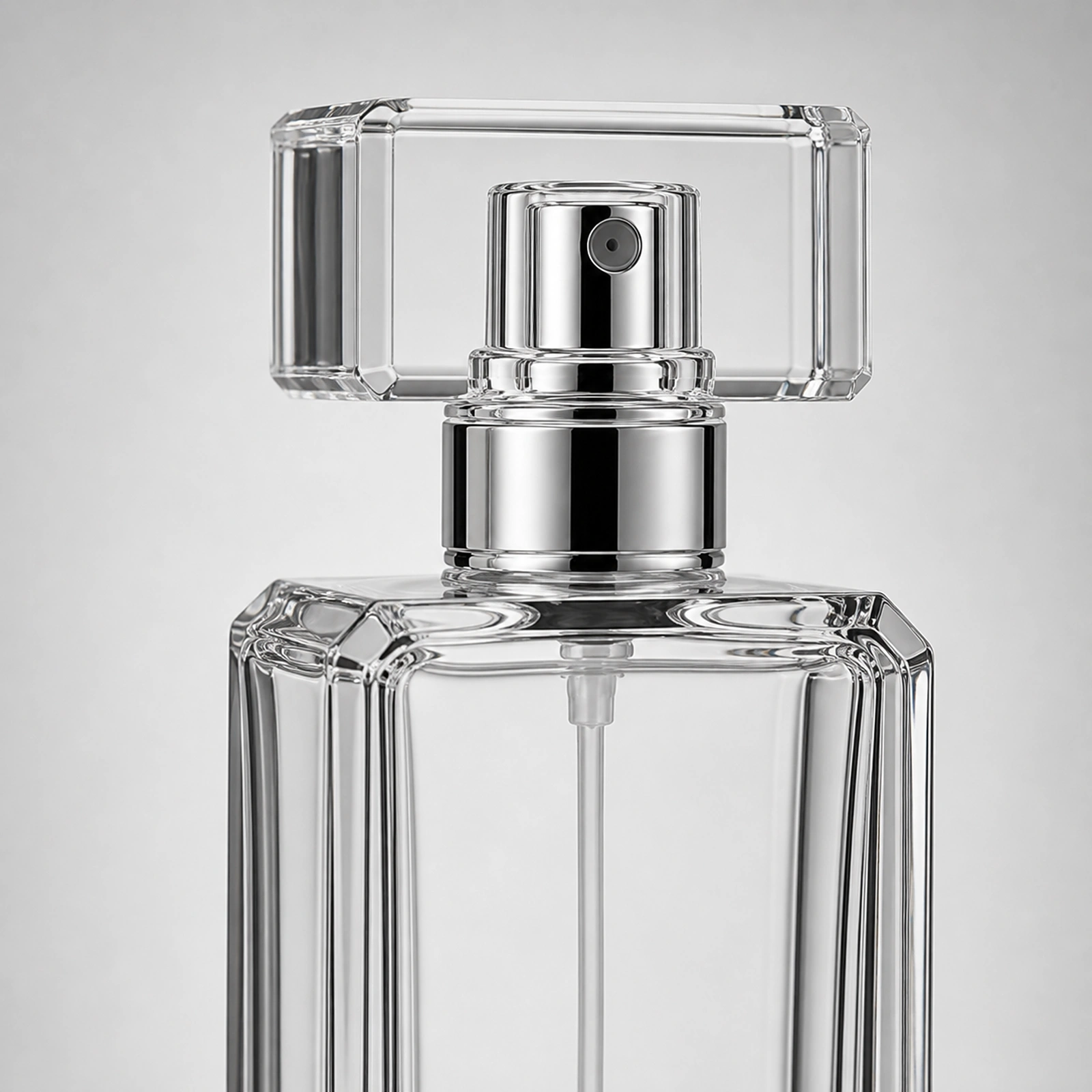 Tall Slim Perfume glass perfume bottle with sprayer and cap - packing view