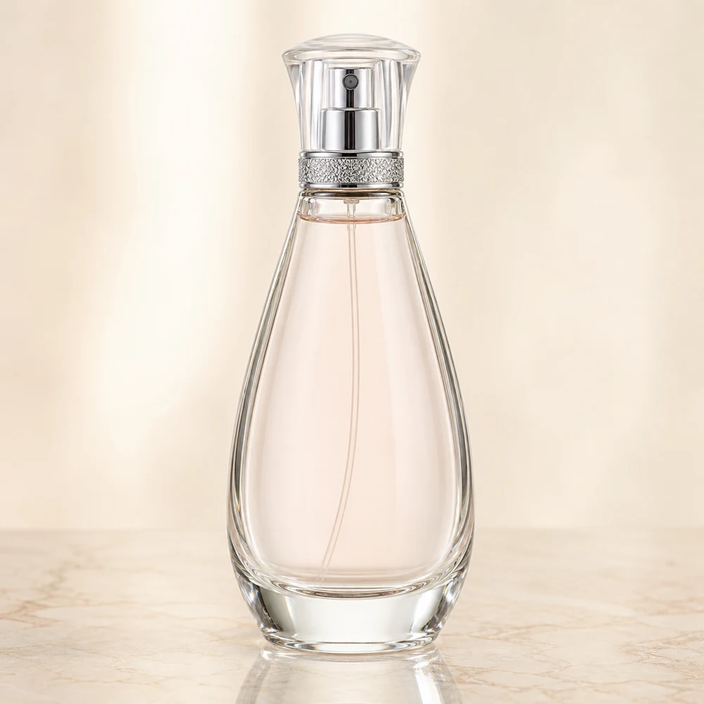 Teardrop Perfume glass perfume bottle with sprayer and cap - decoration view