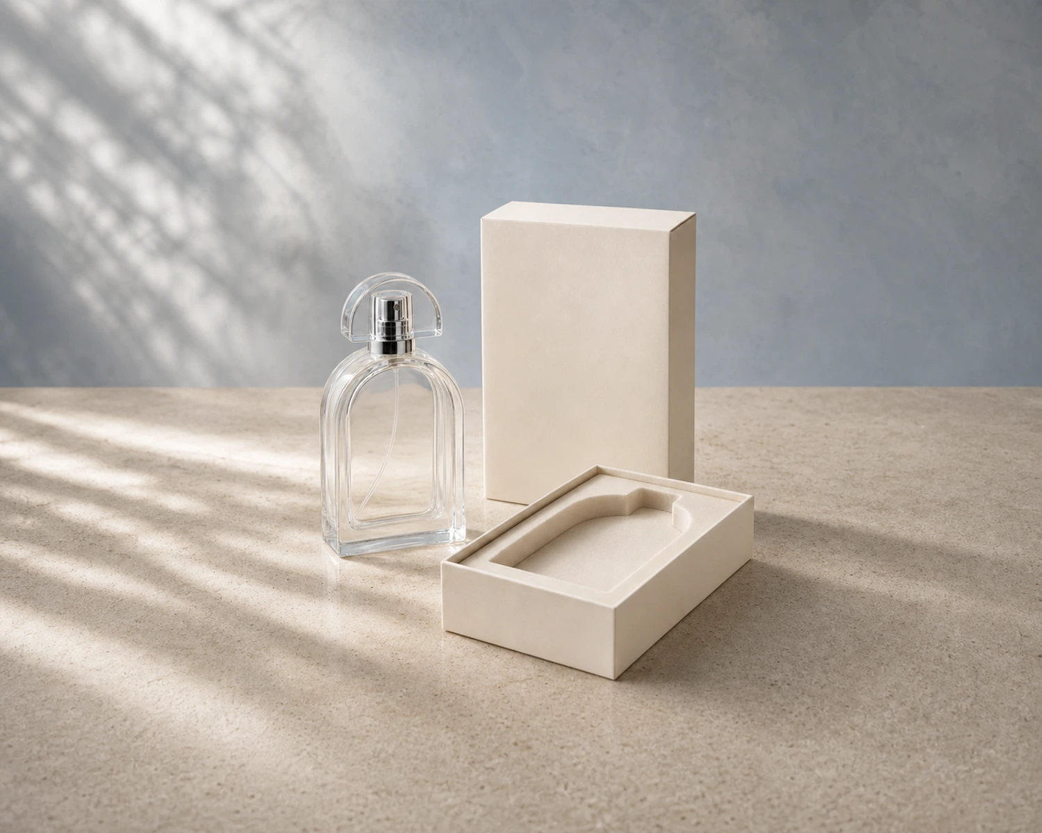 Arch Shape Perfume Bottle bottle with retail box packaging for custom glass fragrance packaging
