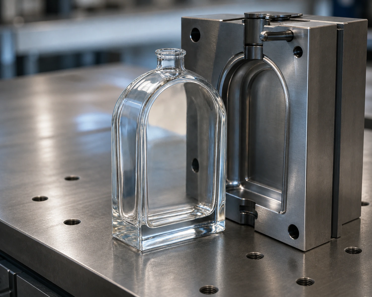 Arch Shape Perfume Bottle glass process and craft detail for custom glass fragrance packaging
