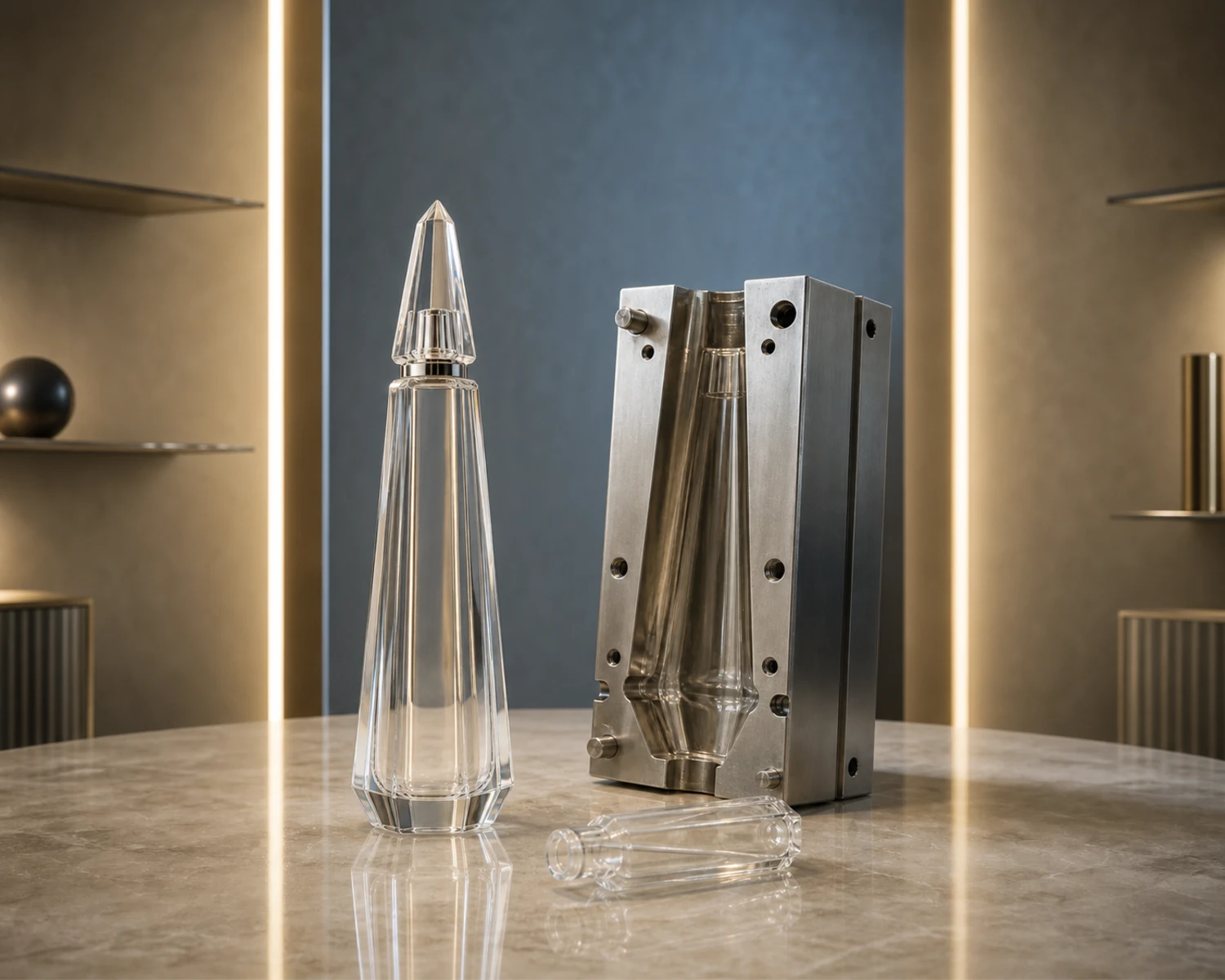 Obelisk Shape Perfume Bottle glass process and craft detail for custom glass fragrance packaging