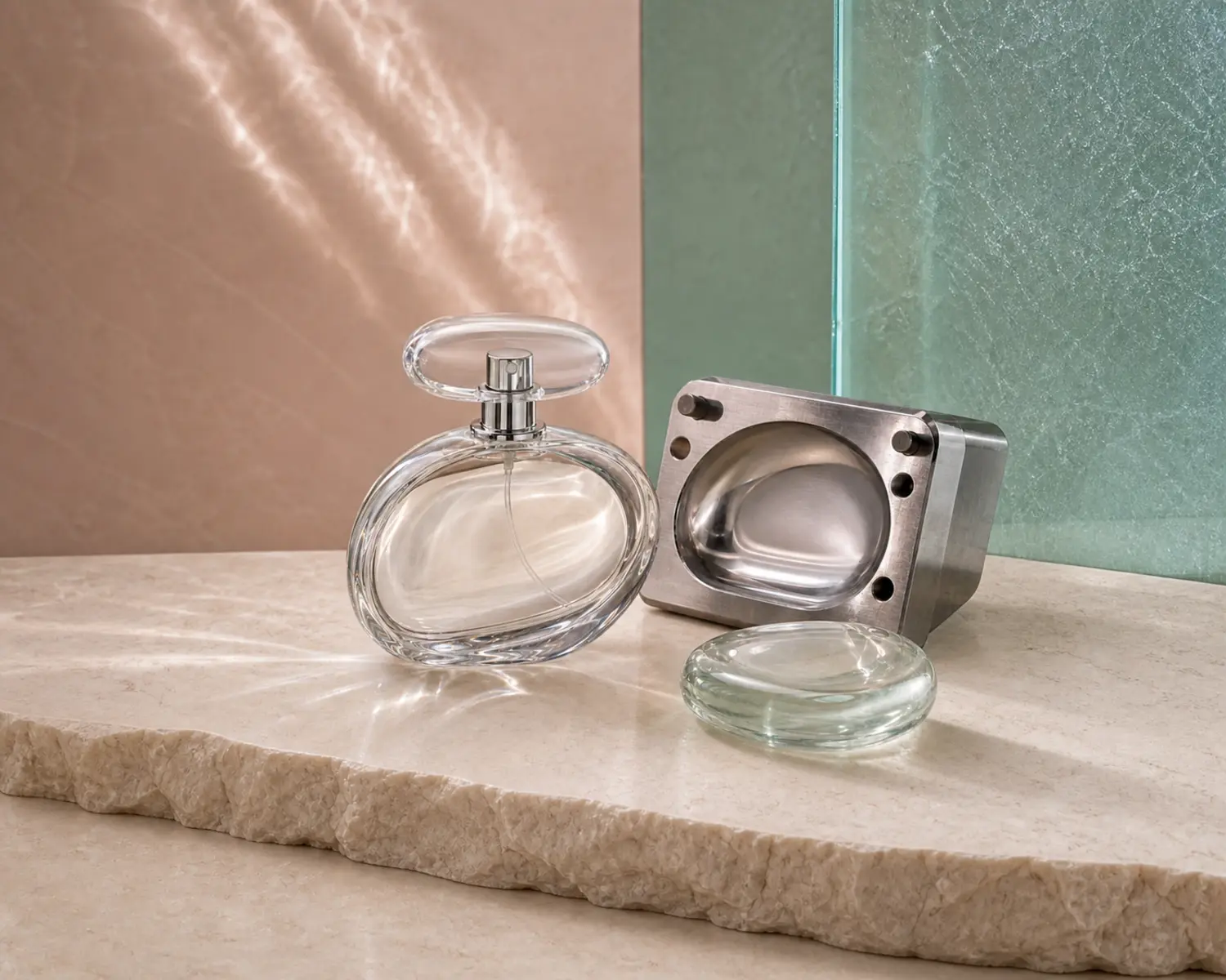 Pebble Shape Perfume Bottle glass process and craft detail for custom glass fragrance packaging