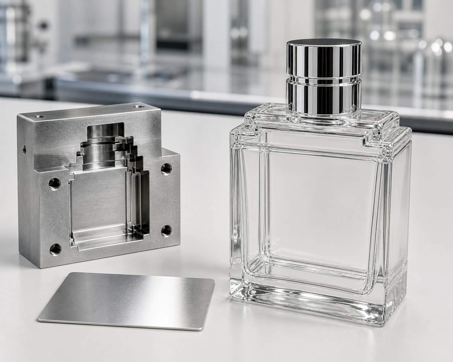 Stepped Shoulder Perfume Bottle glass process and craft detail for custom glass fragrance packaging