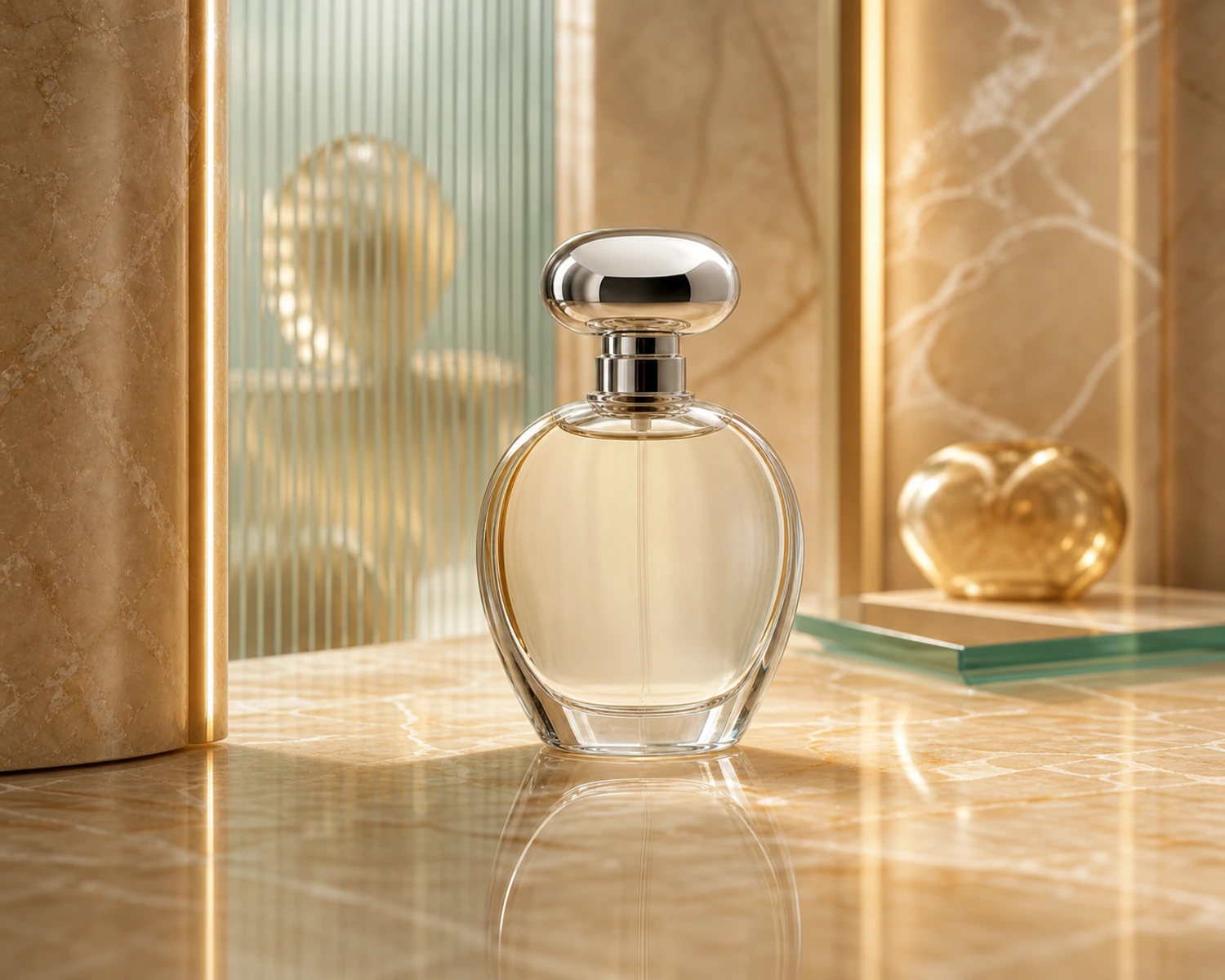 Talisman Shape Perfume Bottle finished bottle effect render for custom glass fragrance packaging