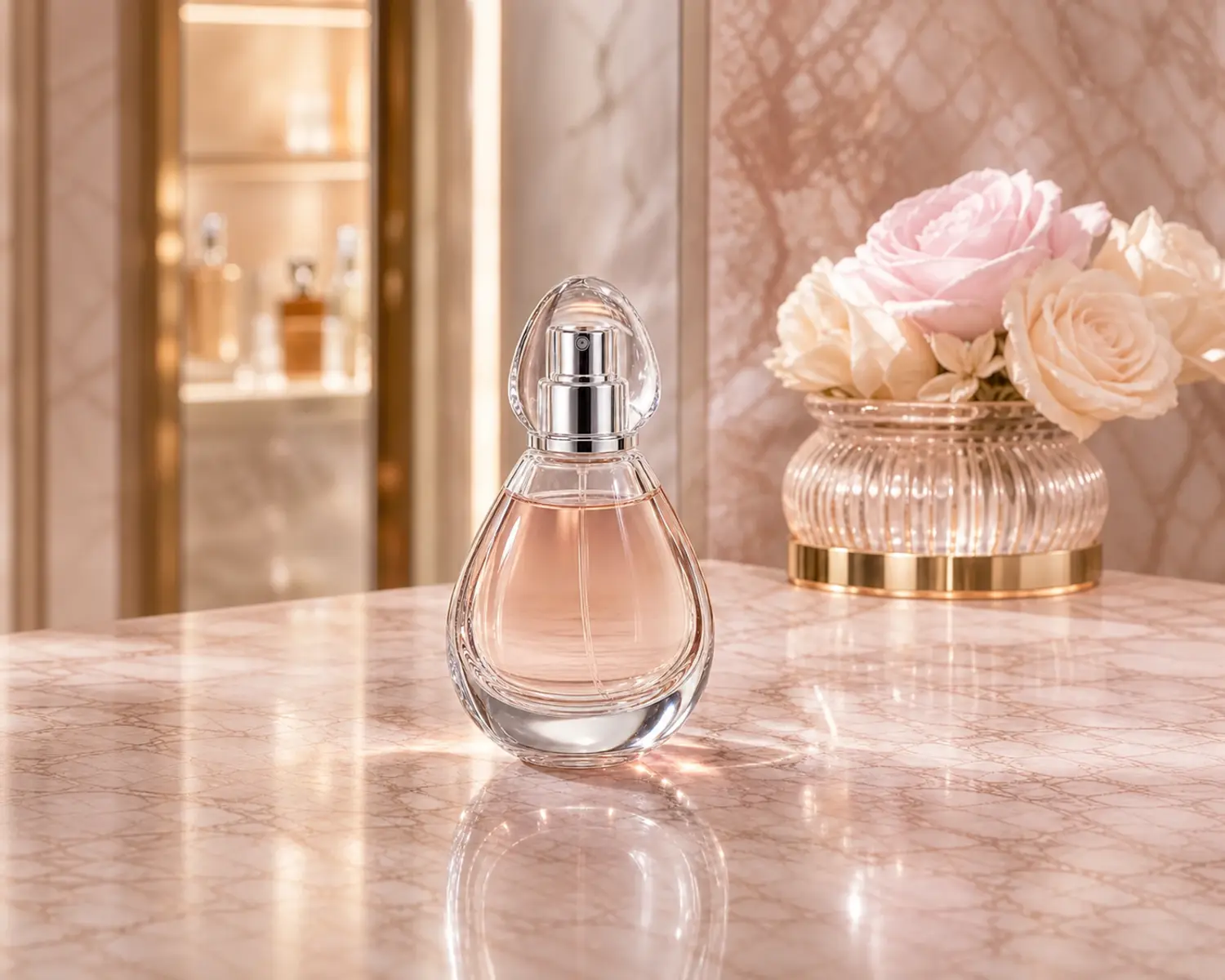 Teardrop Perfume Bottle finished bottle effect render for custom glass fragrance packaging