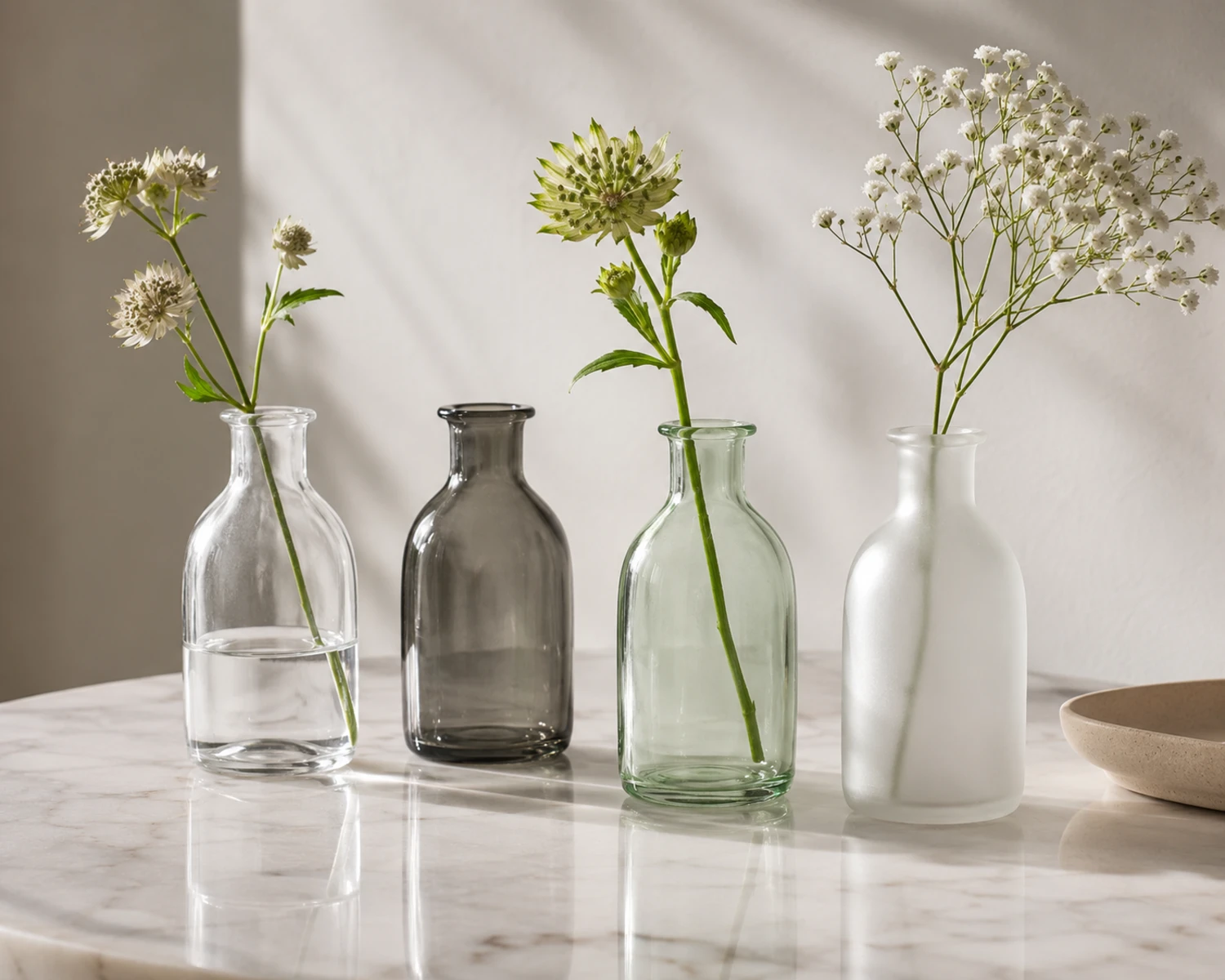 color and finish detail image of Bud Glass Vase showing glass texture, clarity or decorative surface