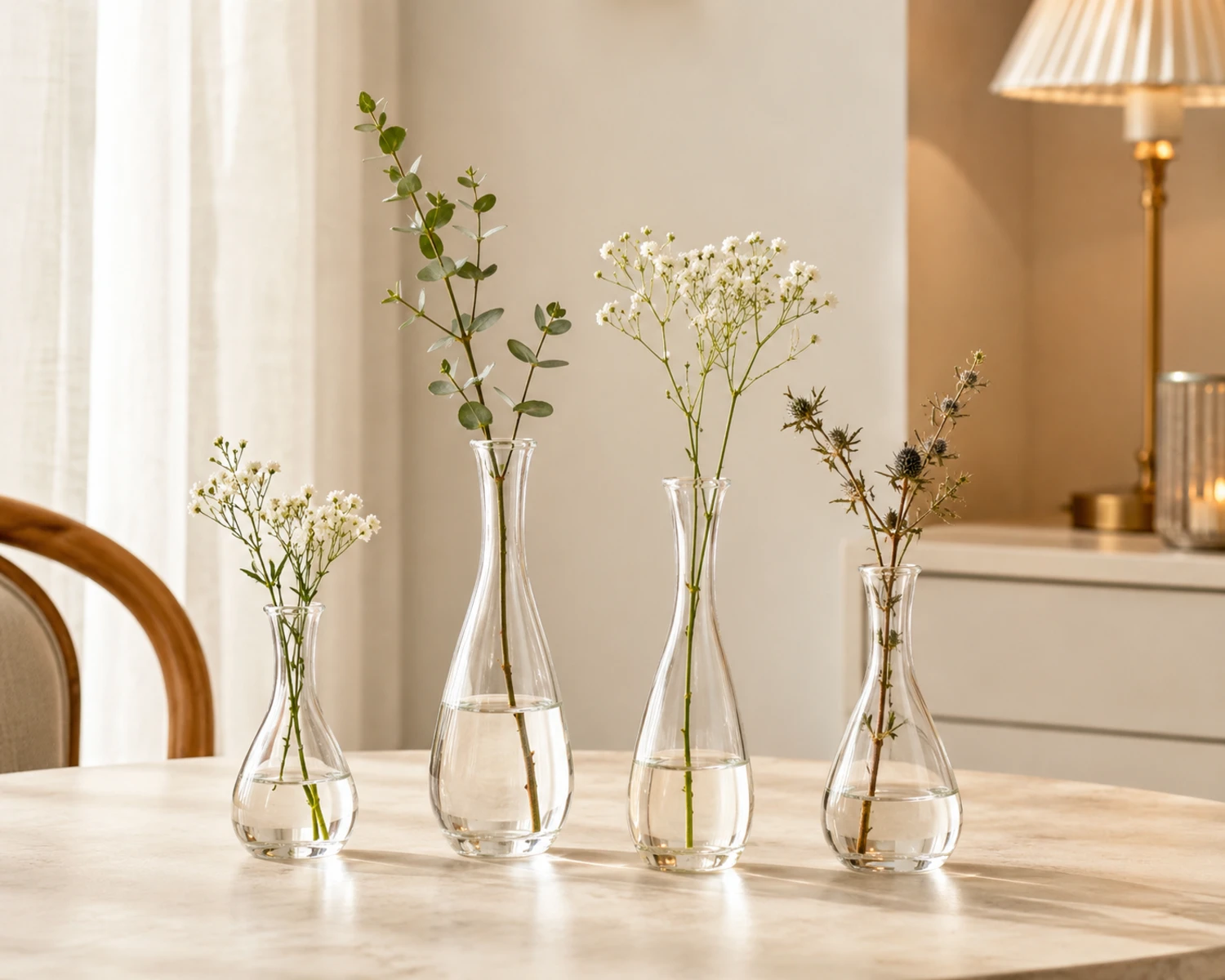 Bud Glass Vase finished vase campaign image showing premium decorative glass vase presentation