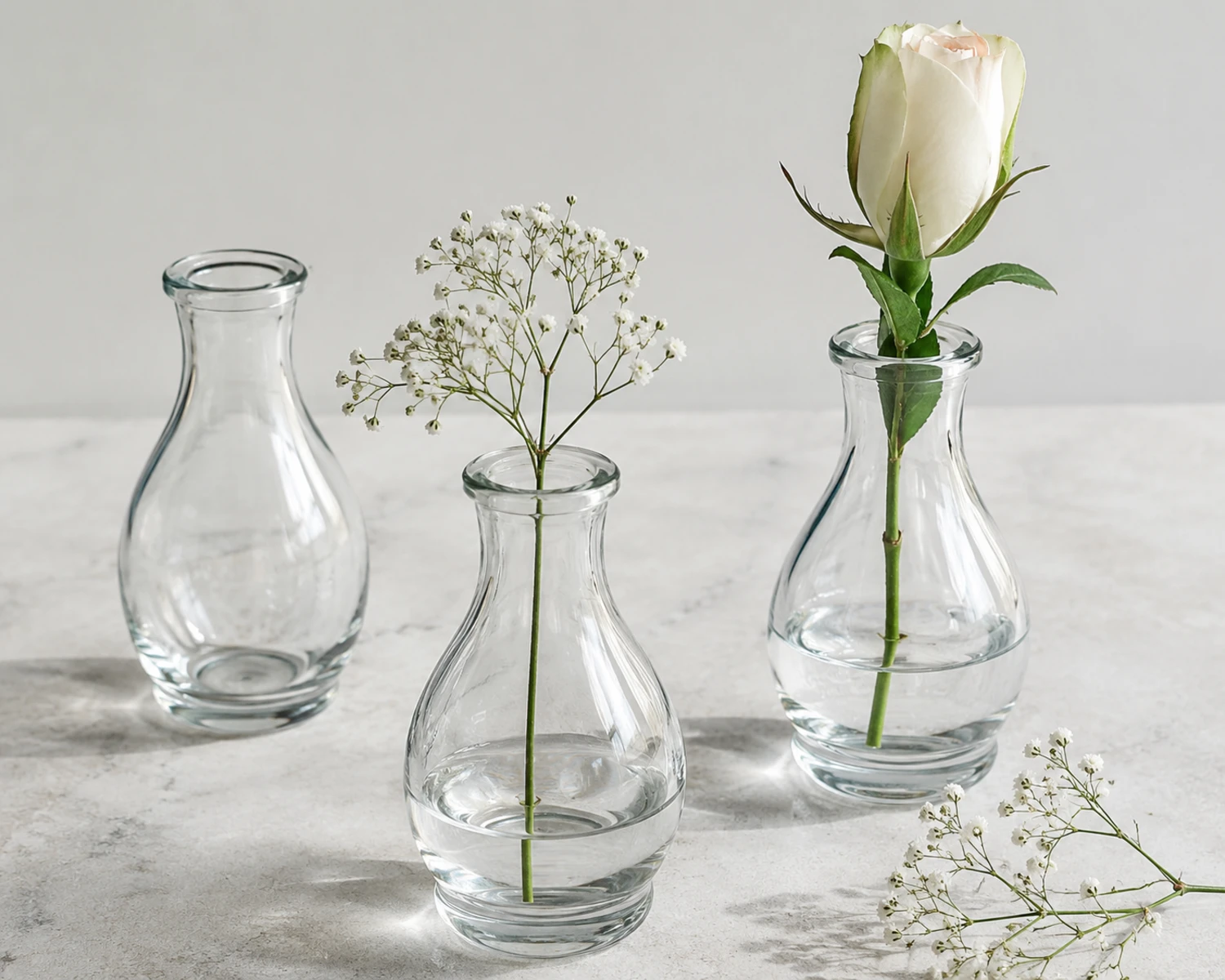 shape and rim detail image of Bud Glass Vase showing vase opening, profile and glass structure